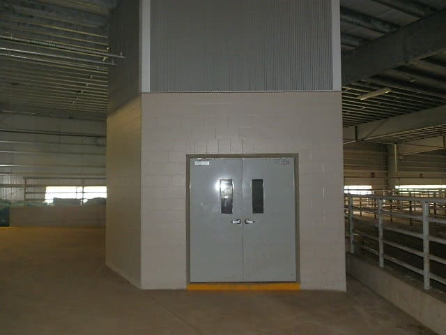 New plant office structure inside a facility under construction