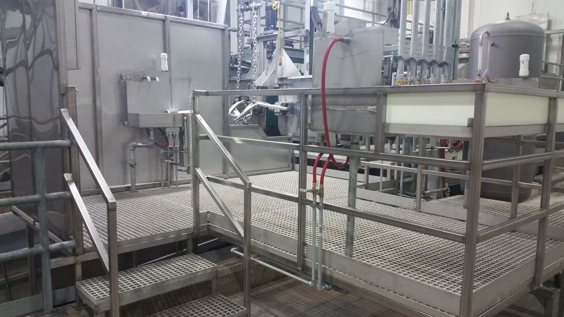 Stainless access platform and handrail installed by MPC
